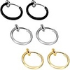 non-piercing septum jewelry spring fake clip on earrings hoop cartilage helix lip jewelry hoop