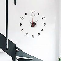 Nordic Living Room Decoration 3D Wall Sticker DIY Digital Clock Personalized Home Mirror Wall Clock Silent Wall Clock