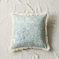Nordic Style Blue Geometric Abstract Printing Around Tassel Sofa Rectangular Cushion Cover miniinthebox