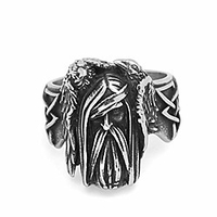 nordic viking odin raven huginn and muninn valknut rune amulet ring stainless stee with valknut rune gift bag