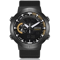 NORTH EDGE Digital Watch for Men Analog - Digital Quartz Stylish Classic Waterproof Alarm Clock Dual Time Zones Alloy Silicone / One Year / Stopwatch / Large Dial / Tachymeter miniinthebox