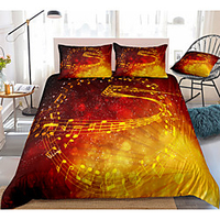 Note Print 3-Piece Duvet Cover Set Hotel Bedding Sets Comforter Cover with Soft Lightweight Microfiber,  Include 1 Duvet Cover,  2 Pillowcases for Double/Queen/King(1 Pillowcase for Twin/Single)
