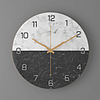 Novelty Home Wall Clock,  Selected Metal Material,  Creative Round Marble Wall Mute Clock Multicolor