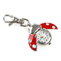 Novelty Ladybird Keyring Watch,  Red