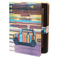Novelty PU Leather Case with Stand for iPad 2 (Speeding Car)