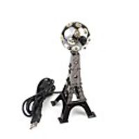 Novelty Tower-shaped Shining Crystal-covered Webcam with Light Microphone (Grey)