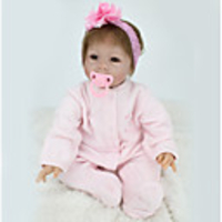 NPK DOLL 22 inch Reborn Doll Girl Doll Baby Girl Reborn Baby Doll Newborn lifelike Cute Hand Made Child Safe Cloth 3/4 Silicone Limbs and Cotton Filled Body with Clothes and Accessories for Girls