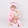 NPK DOLL 22 inch Reborn Doll Reborn Toddler Doll Baby Girl lifelike Safety Gift Cute Education Cloth 3/4 Silicone Limbs and Cotton Filled Body with Clothes and Accessories for Girls