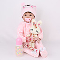 NPK DOLL 22 inch Reborn Doll Reborn Toddler Doll Baby Girl lifelike Safety Gift Cute Education Cloth 3/4 Silicone Limbs and Cotton Filled Body with Clothes and Accessories for Girls