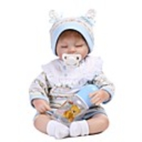 NPKCOLLECTION 18 inch NPK DOLL Reborn Doll Baby Boy lifelike Gift Cute Cloth 3/4 Silicone Limbs and Cotton Filled Body with Clothes and Accessories for Girls