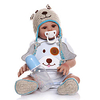 NPKCOLLECTION 20 inch Reborn Doll Baby Baby Boy Baby Girl Gift Hand Made Artificial Implantation Brown Eyes Full Body Silicone with Clothes and Accessories for Girls