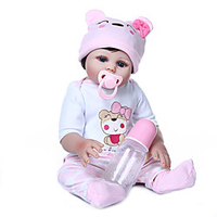 NPKCOLLECTION 20 inch Reborn Doll Baby Girl Newborn Cute Artificial Implantation Blue Eyes Full Body Silicone Silicone Silica Gel with Clothes and Accessories for Girls