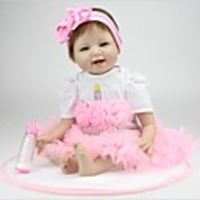 NPKCOLLECTION 22 inch NPK DOLL Reborn Doll Baby Reborn Baby Doll Newborn lifelike Hand Made Non Toxic Hand Applied Eyelashes Cloth 3/4 Silicone Limbs and Cotton Filled Body 22 with Clothes and