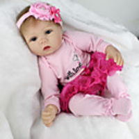 NPKCOLLECTION 22 inch NPK DOLL Reborn Doll Girl Doll Baby Girl Reborn Baby Doll lifelike Cute Hand Made Child Safe Non Toxic Cloth 3/4 Silicone Limbs and Cotton Filled Body 55cm with Clothes and