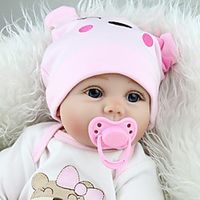 NPKCOLLECTION 22 inch NPK DOLL Reborn Doll Girl Doll Reborn Toddler Doll Baby Girl Reborn Toddler Doll Reborn Baby Doll Newborn lifelike Gift Cloth 3/4 Silicone Limbs and Cotton Filled Body with