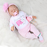 NPKCOLLECTION 22 inch Reborn Doll Baby Toddler Toy Reborn Toddler Doll Baby Boy Baby Girl Gift Cute Lovely Parent-Child Interaction Tipped and Sealed Nails Cloth 3/4 Silicone Limbs and Cotton