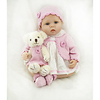 NPKCOLLECTION 22 inch Reborn Doll Baby Girl lifelike Gift Artificial Implantation Blue Eyes Oxford Cloth Cloth 3/4 Silicone Limbs and Cotton Filled Body with Clothes and Accessories for Girls miniinthebox