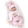 NPKCOLLECTION 22 inch Reborn Doll Newborn lifelike Non Toxic Hand Applied Eyelashes Artificial Implantation Blue Eyes with Clothes and Accessories for Girls