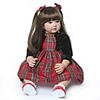 NPKCOLLECTION 24 inch NPK DOLL Reborn Doll Girl Doll Baby Girl Reborn Toddler Doll Gift Hand Made Artificial Implantation Brown Eyes Cloth 3/4 Silicone Limbs and Cotton Filled Body with Clothes and