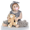 NPKCOLLECTION 24 inch NPK DOLL Reborn Doll Girl Doll Baby Girl Reborn Toddler Doll lifelike Gift Child Safe Non Toxic Artificial Implantation Blue Eyes Full Body Silicone with Clothes and Accessories