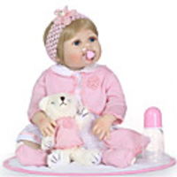 NPKCOLLECTION 24 inch NPK DOLL Reborn Doll Girl Doll Baby Girl Reborn Toddler Doll Newborn Gift Child Safe Non Toxic Artificial Implantation Blue Eyes Full Body Silicone with Clothes and Accessories