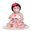 NPKCOLLECTION 24 inch NPK DOLL Reborn Doll Girl Doll Baby Girl Reborn Toddler Doll Newborn lifelike Artificial Implantation Brown Eyes Full Body Silicone with Clothes and Accessories for Girls