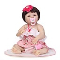 NPKCOLLECTION 24 inch NPK DOLL Reborn Doll Girl Doll Baby Girl Reborn Toddler Doll Newborn lifelike Artificial Implantation Brown Eyes Full Body Silicone with Clothes and Accessories for Girls