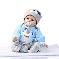 NPKCOLLECTION 24 inch NPK DOLL Reborn Doll Reborn Toddler Doll lifelike Cute Gift Child Safe Non Toxic Cloth 3/4 Silicone Limbs and Cotton Filled Body with Clothes and Accessories for Girls