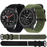Nylon Canvas Watch Band Wrist Strap for Xiaomi Huami Amazfit GTR 47mm / Amazfit Stratos 2/2S / Amazfit Pace Smart Watch Bracelet Wristband Replaceable Accessories