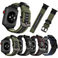 Nylon Genuine Leather Watchband For Apple Watch 44mm/42mm/40mm/38mm Strap Iwatch 4/3/2/1 Wrist Band Jeep Style Watchband Belt