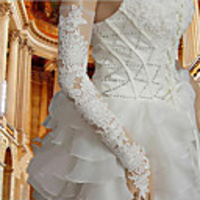 Nylon Opera Length Glove Lace / Gloves With Trim