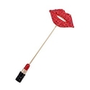 obonnie gold tone red crystal lips lapel stick pin brooch cardigan hat scarf boutonniere stick tie pin (red) miniinthebox