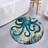 Ocean Baby Octopus Round Mat Carpet Door Mat Bedroom Living Room Carpet Study Room Carpet Kitchen Bathroom Anti-slip Mat