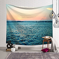 Ocean Beach Sunset Wall Tapestry Art Decor Blanket Curtain Hanging Home Bedroom Living Room Decoration Polyester miniinthebox