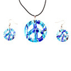 Ocean Blue Peace Symbol Jewelry Set