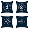 Ocean Double Side Cushion Cover 4PC Soft Decorative Square Throw Pillow Cover Cushion Case Pillowcase for Sofa Bedroom Superior Quality Machine Washable miniinthebox