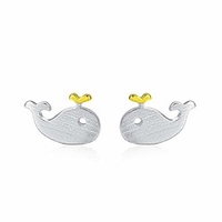 ocean whale stud earrings for girls women 925 sterling silver earrings sister daughter friends birthday gfit