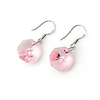Octagon Crystal And 925 Sterling Silver With Platinum Plated Earrings