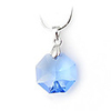 Octagon Crystal And 925 Sterling Silver With Platinum Plated Pendant - Blue