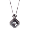 Octagon Gem Crown Antique Silver Necklace