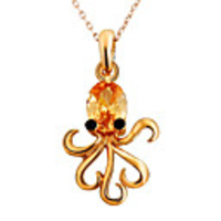 Octopus Crystal And Zircon Necklace