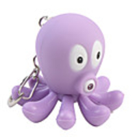 Octopus Keychain with LED Flashlight and Sound Effects,  2 Random Colors