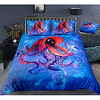 Octopus Print 3-Piece Duvet Cover Set Hotel Bedding Sets Comforter Cover with Soft Lightweight Microfiber,  Include 1 Duvet Cover,  2 Pillowcases for Double/Queen/King(1 Pillowcase for Twin/Single)