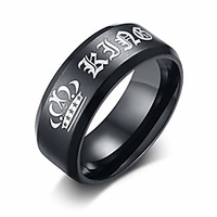 oidea stainless steel her king ring bands for him promise black, black, size 12 miniinthebox