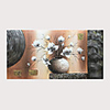 Oil Painting 100% Hand Painted Abstract White Magnolia Flowers Paintings on Canvas with Stretched Frame Ready for Hanging With Stretched Frame
