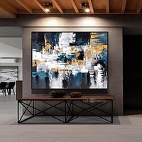 Oil Painting 100% Handmade Hand Painted Wall Art On Canvas Horizontal Panoramic Abstract Landscape Modern Home Decoration Decor Rolled Canvas No Frame Unstretched miniinthebox
