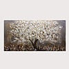 Oil Painting Abstract Silver Tree 3D Hand Painted on Canvas Texture Palette Knife Paintings with Stretched Frame for Home Decor With Stretched Frame