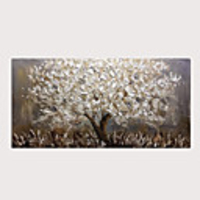 Oil Painting Abstract Silver Tree 3D Hand Painted on Canvas Texture Palette Knife Paintings with Stretched Frame for Home Decor With Stretched Frame