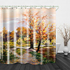Oil Painting Beautiful Landscape Digital Print Waterproof Fabric Shower Curtain for Bathroom Home Decor Covered Bathtub Curtains Liner Includes with Hooks