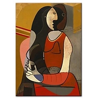 Oil Painting Hand Painted - Abstract Abstract Portrait Comtemporary Modern Rolled Canvas (No Frame)